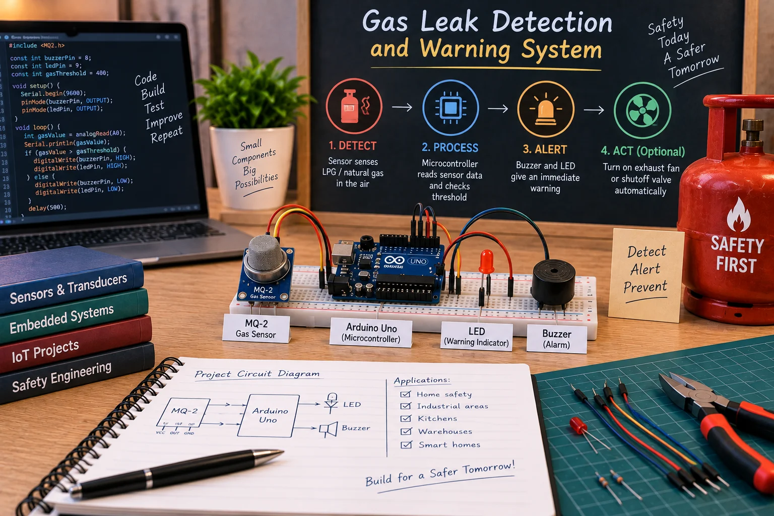 Gas Leak Detection and Warning System
