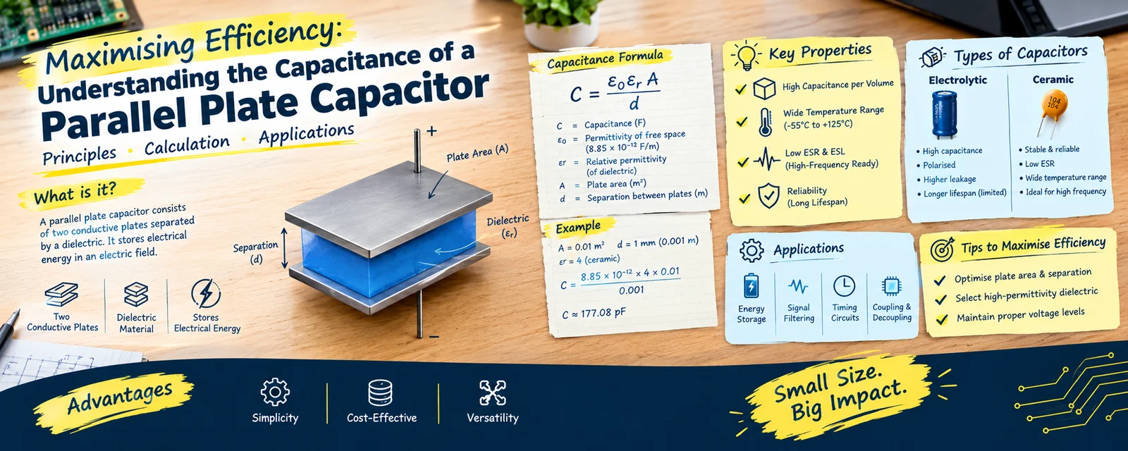 Maximising Efficiency: Understanding the Capacitance of a Parallel Plate Capacitor