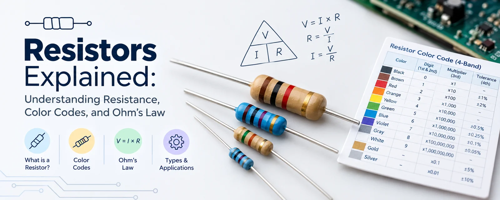 Resistors Explained: Understanding Resistance, Color Codes, and Ohm's Law