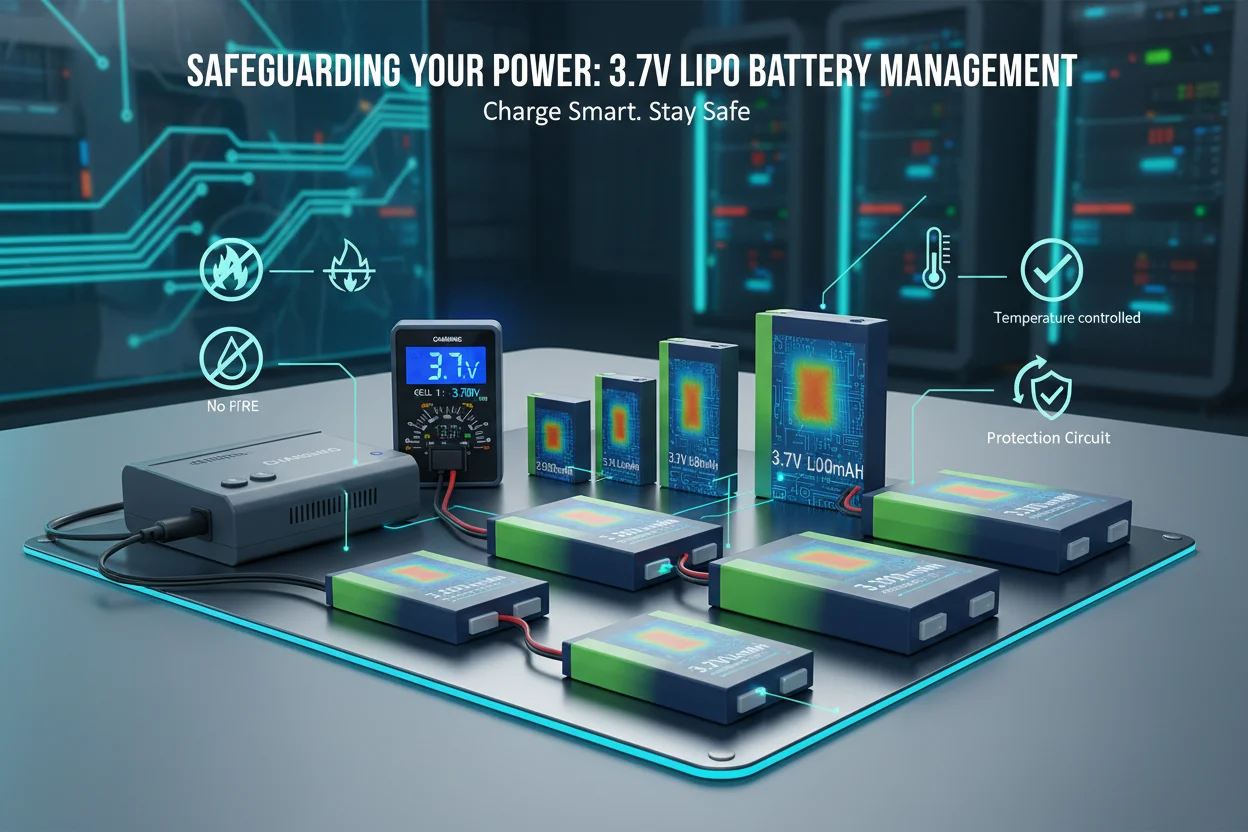Safe charging setup for 3.7V LiPo battery with 2000mAh and 10000mAh capacities