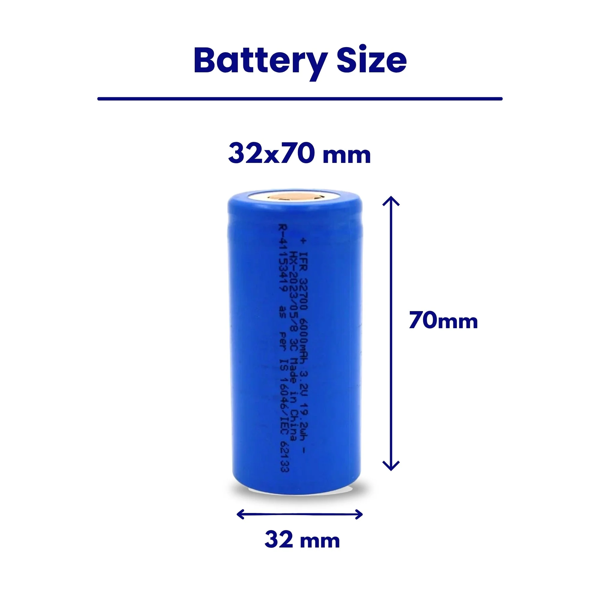32700 â LFP Cell 3.2V 6000mAh Rechargeable Battery 1C - Grade A 5