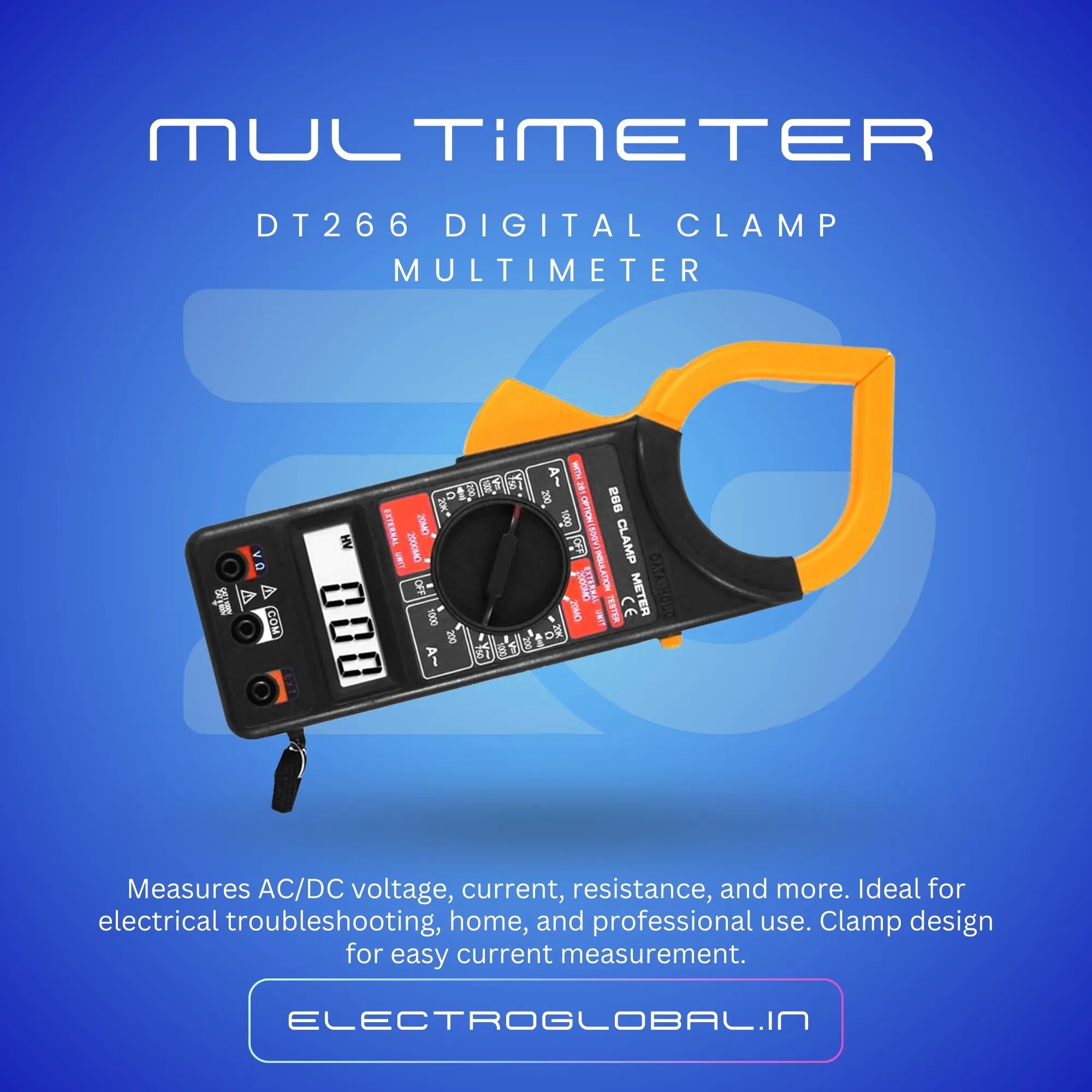 DT266 Digital Clamp Multimeter for Measuring Ac and Dc Voltage alternate