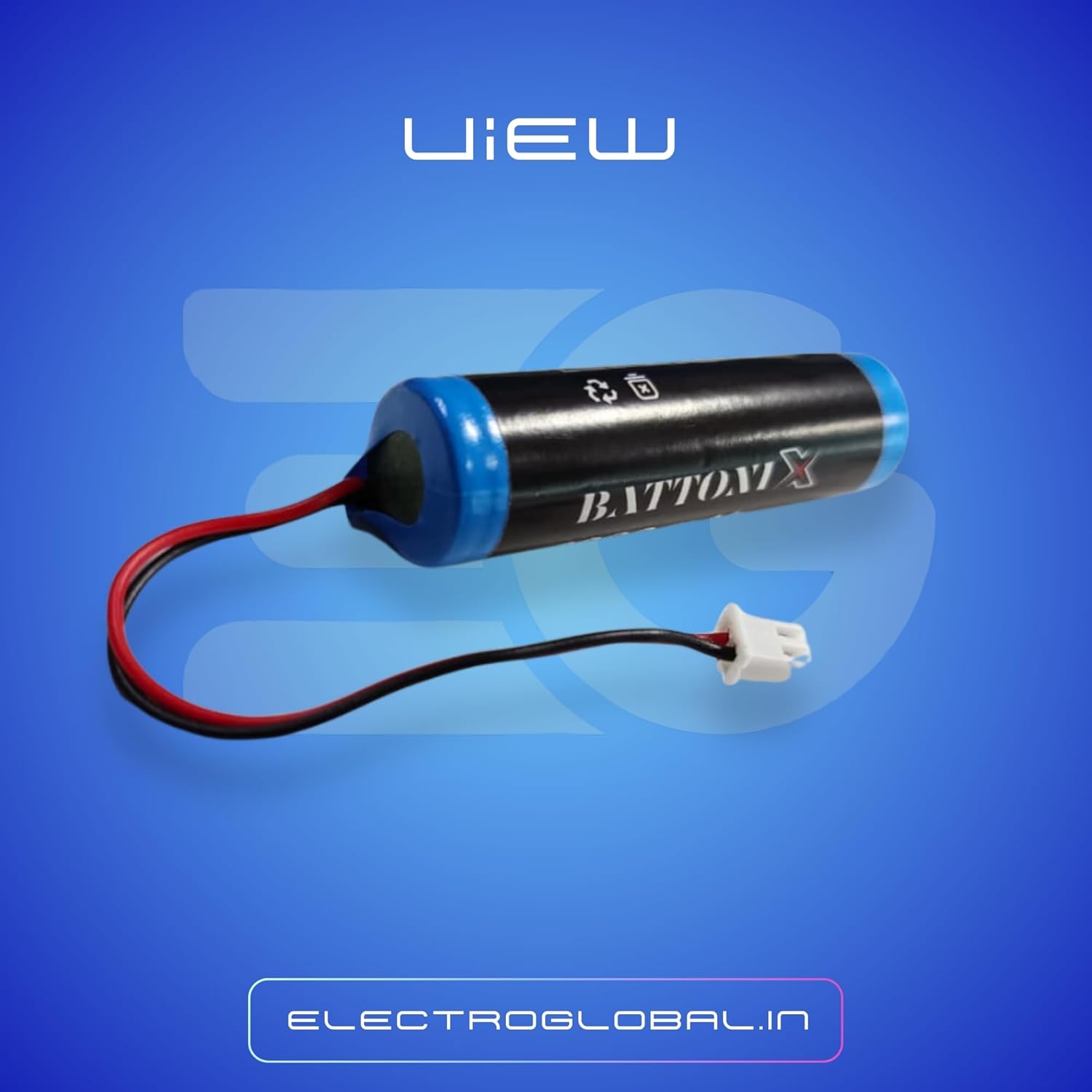 2600mAh 3.7V Lithium Ion Battery Pack with BMS, Single-Cell Rechargeable Pack with 2-Pin Female Connector, alternate