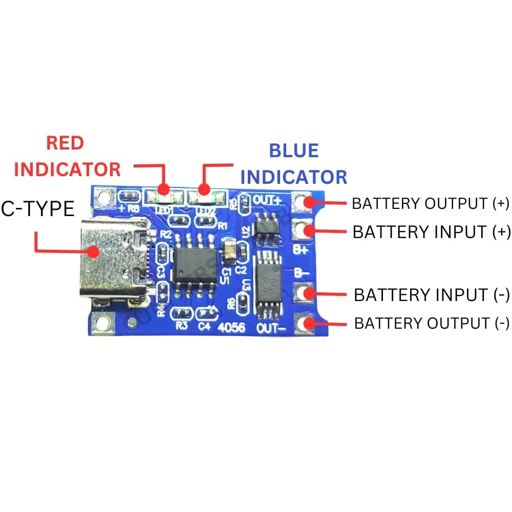 TP4056 Charging Module Battery Protection (Type C) 3