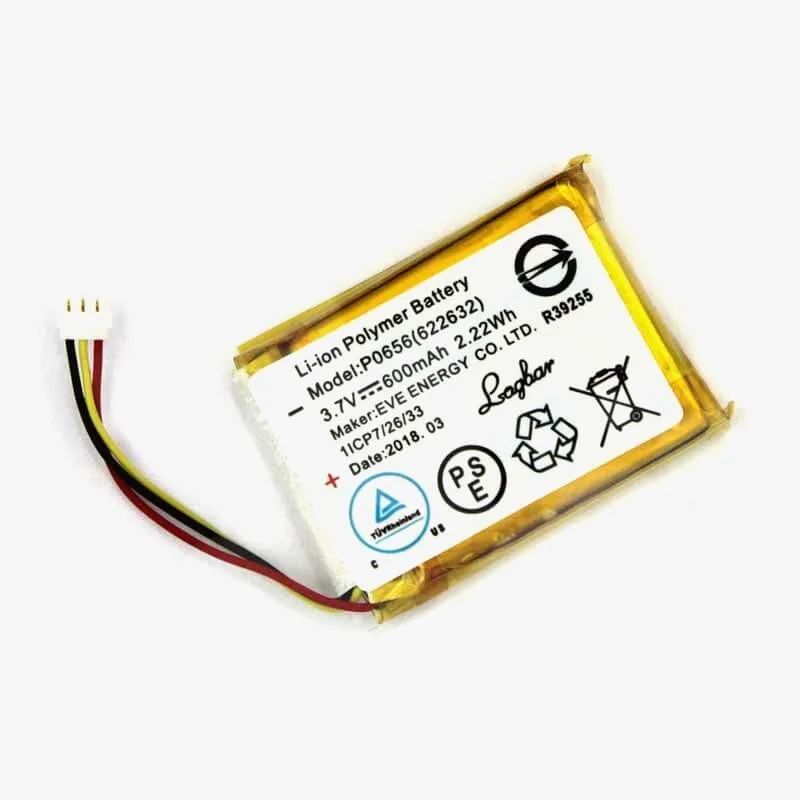 3.7 v 600mah battery/ Li-Po Rechargeable Battery PO656 (622632)
